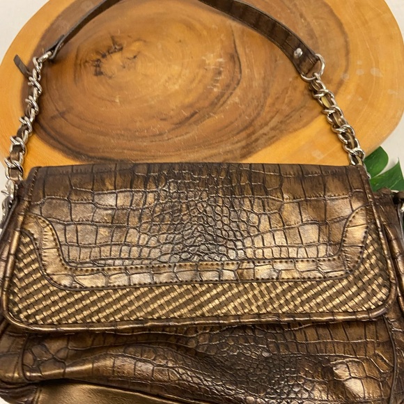 Charming Charlie Brown Faux Croc Shoulder Bag NWT - Picture 4 of 10